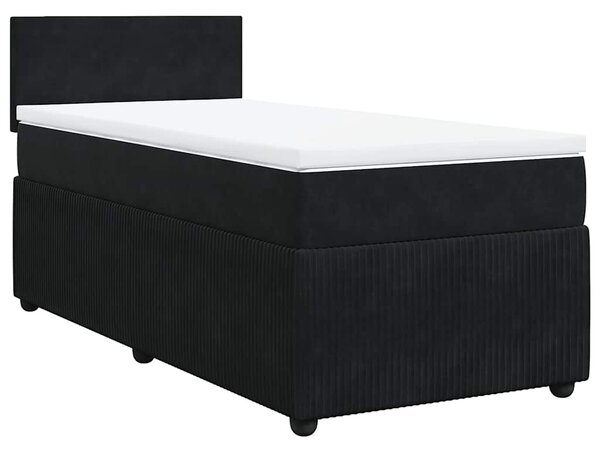 Box spring postel s matrací černá 80 x 200 cm samet 3287586