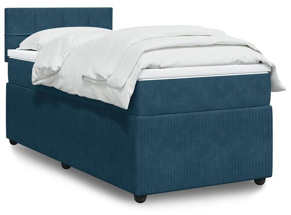 Box spring postel s matrací modrá 80 x 200 cm samet 3287594