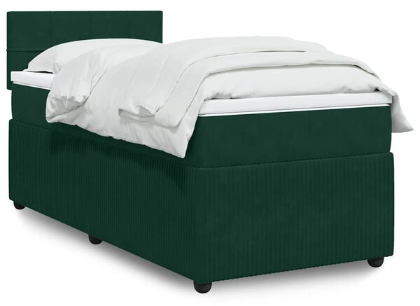 Box spring postel s matrací tmavě zelená 80 x 200 cm samet 3287593