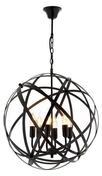 Lustr na řetězu IRONBALL 6xE27/40W/230V černá