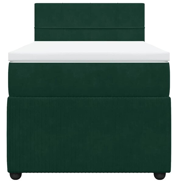 Box spring postel s matrací tmavě zelená 80 x 200 cm samet 3287593