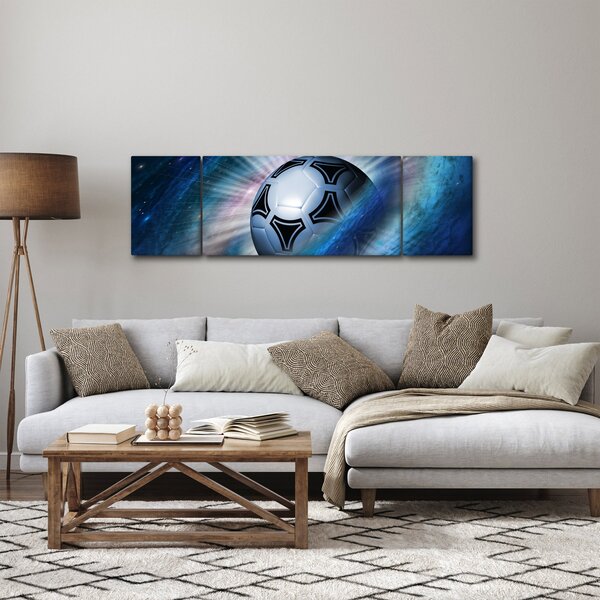 Obraz - Fotbalový míč ve vesmíru (170x50 cm)