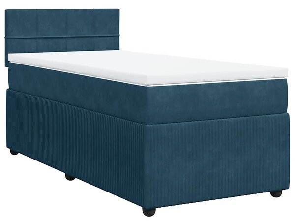 Box spring postel s matrací modrá 80 x 200 cm samet 3287594