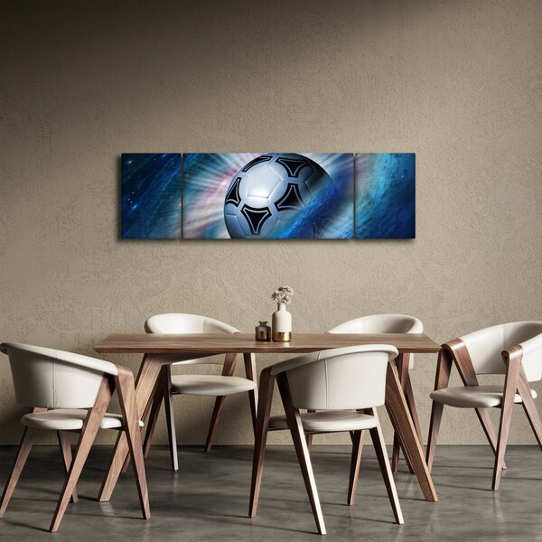 Obraz - Fotbalový míč ve vesmíru (170x50 cm)