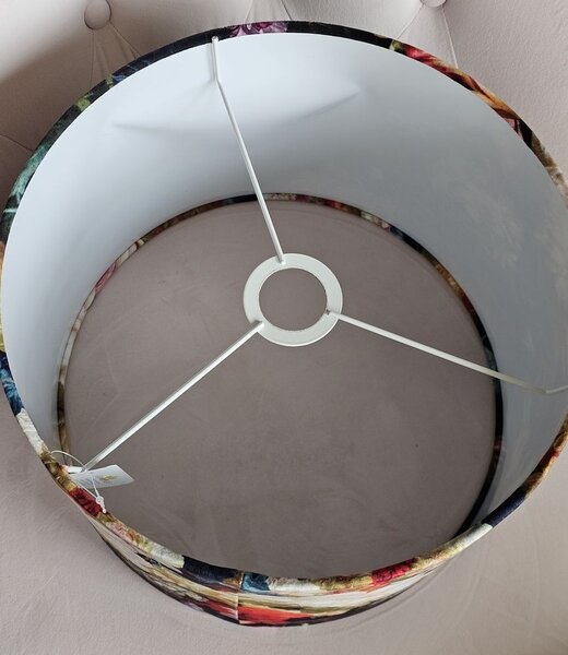 Květované sametové stínidlo Carina - Ø 34*24 cm - Clayre & Eef