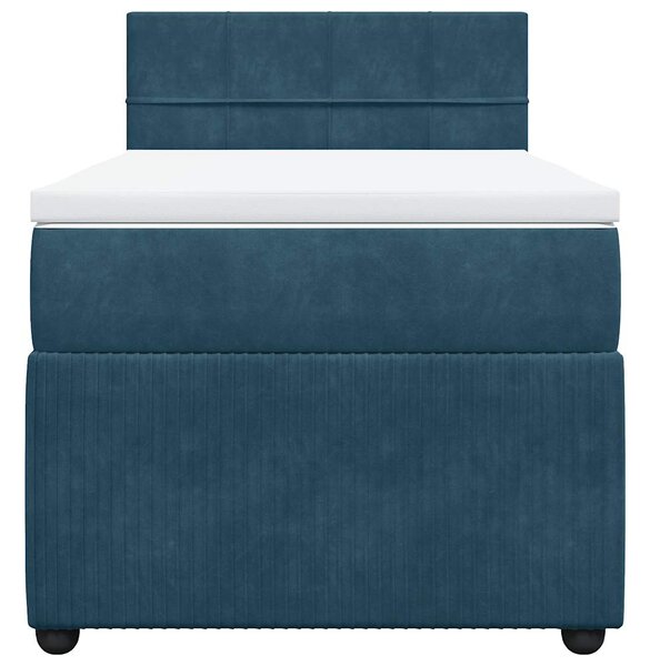 Box spring postel s matrací modrá 80 x 200 cm samet 3287594