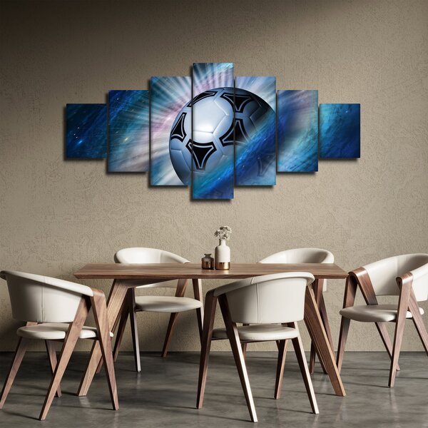 Obraz - Fotbalový míč ve vesmíru (210x100 cm)