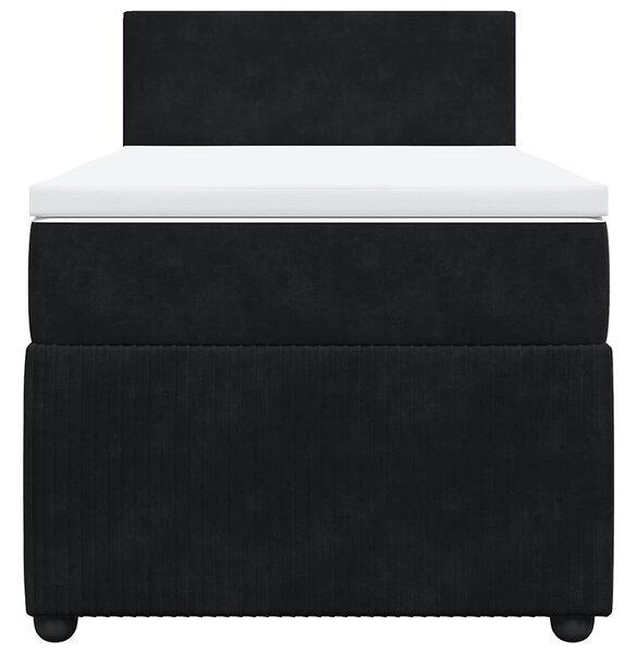 Box spring postel s matrací černá 80 x 200 cm samet 3289886