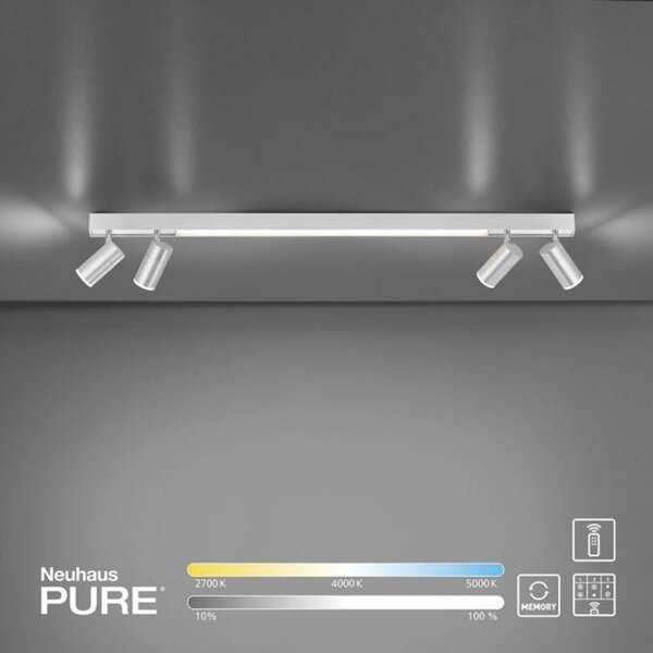 PAUL NEUHAUS PURE LINES LED bodové svítidlo stmívatelné otočné CCT 2700-5000K hliník 6121-95