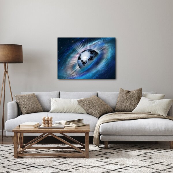 Obraz - Fotbalový míč ve vesmíru (70x50 cm)