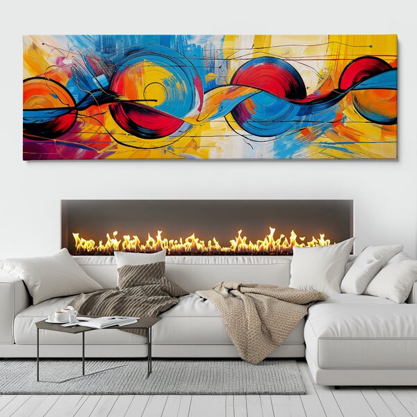 Obraz na plátně - Vinylovými vlnami FeelHappy.cz Velikost obrazu (šířka x výška): 60 x 20 cm
