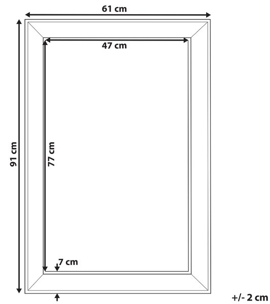 Zrcadlo BUBRY 61 cm 91 cm Stříbrná