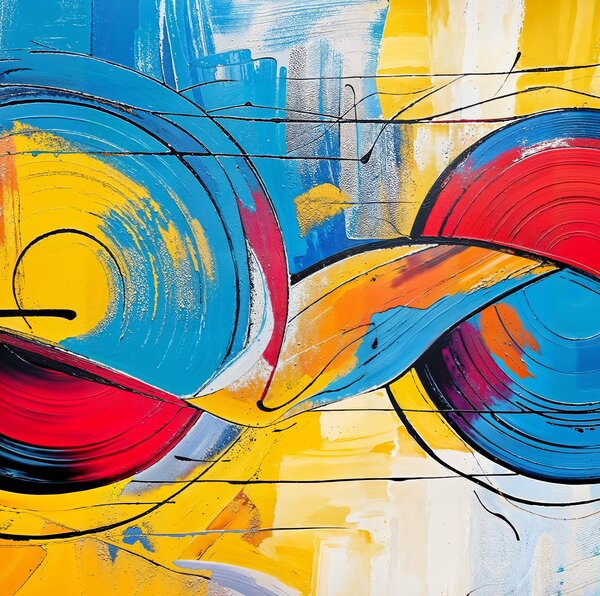 Obraz na plátně - Vinylovými vlnami FeelHappy.cz Velikost obrazu (šířka x výška): 60 x 20 cm