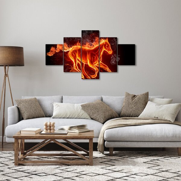 Obraz - Kůň v ohni (125x70 cm)