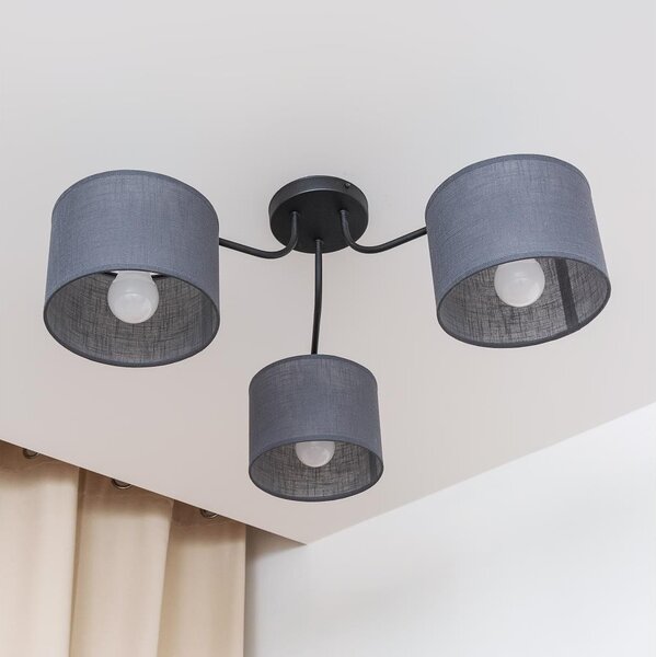Přisazený lustr ALBA 3xE27/15W/230V šedá