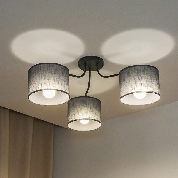 Přisazený lustr ALBA 3xE27/15W/230V šedá