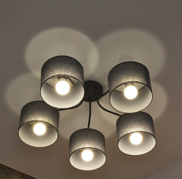 Přisazený lustr ALBA 5xE27/15W/230V šedá