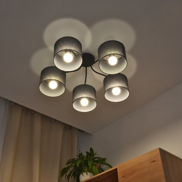 Přisazený lustr ALBA 5xE27/15W/230V šedá