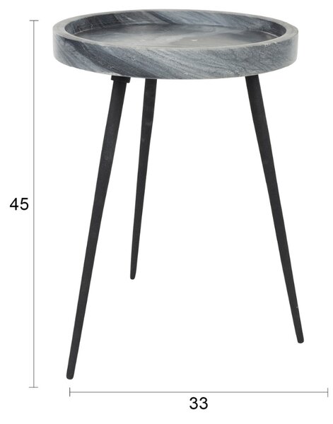 White Label Mramorový odkládací stolek KARRARA 33 cm