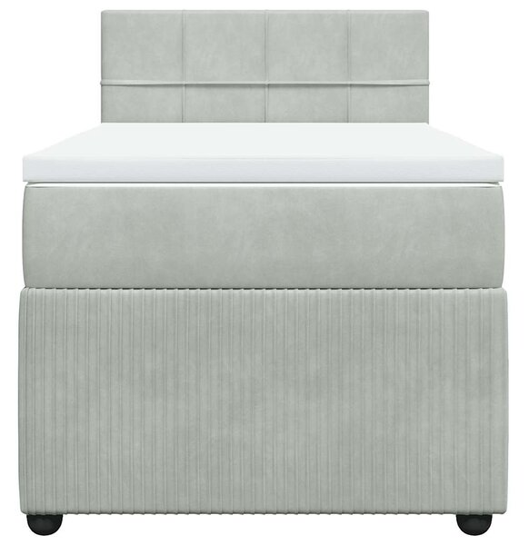 Box spring postel s matrací světle šedá 90x200 cm samet 3287650