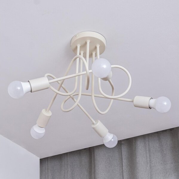 Přisazený lustr OXFORD 5xE27/15W/230V krémová