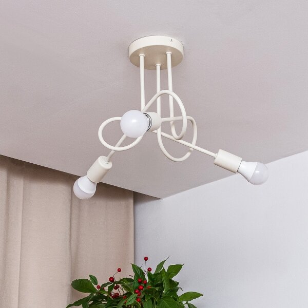 Přisazený lustr OXFORD 3xE27/15W/230V krémová