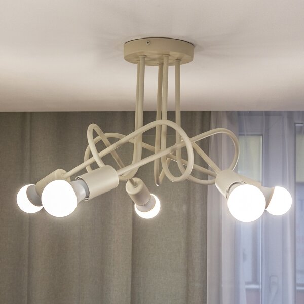 Přisazený lustr OXFORD 5xE27/15W/230V krémová