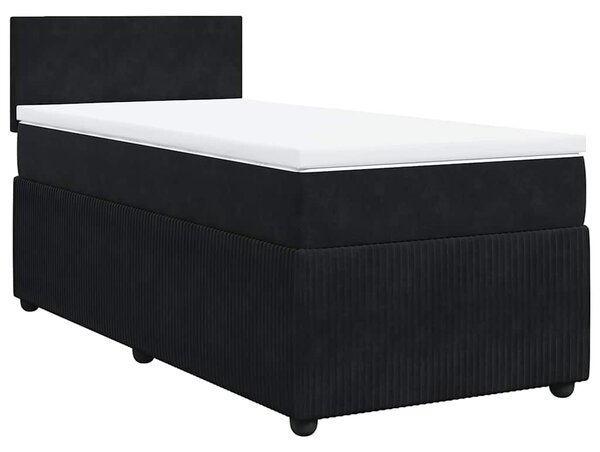Box spring postel s matrací černá 80 x 200 cm samet 3289886