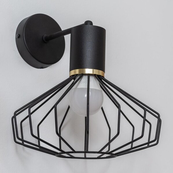 Nástěnná lampa SOLANO 1xE27/15W/230V černá/zlatá