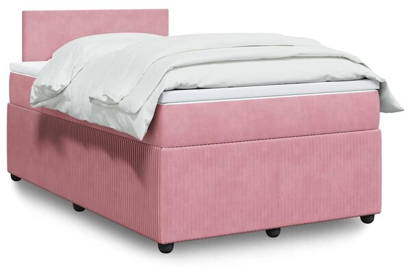 Box spring postel s matrací růžová 120x190 cm samet 3287685