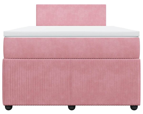 Box spring postel s matrací růžová 120x190 cm samet 3287685