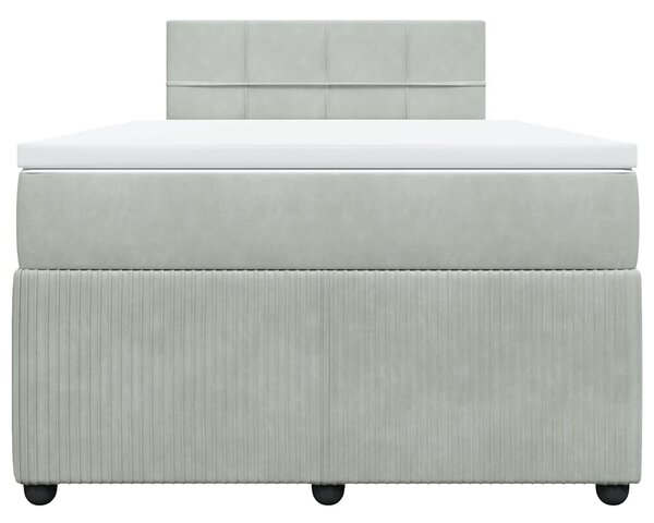 Box spring postel s matrací světle šedá 120x190 cm samet 3287686