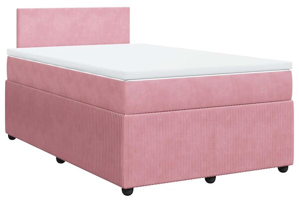 Box spring postel s matrací růžová 120x190 cm samet 3287685