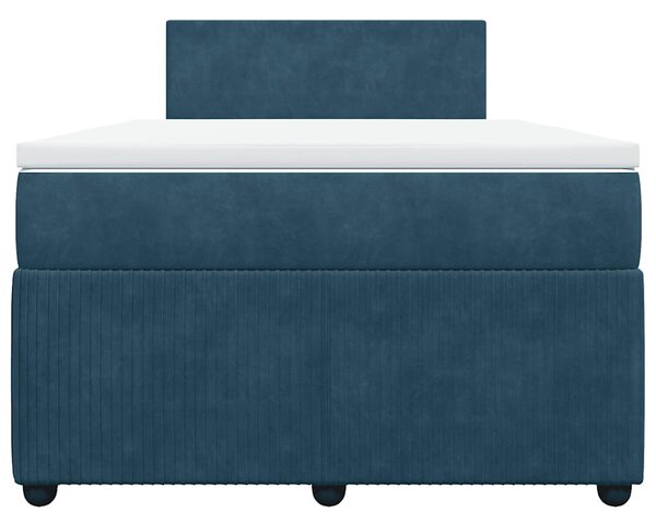 Box spring postel s matrací modrá 120 x 190 cm samet 3287684