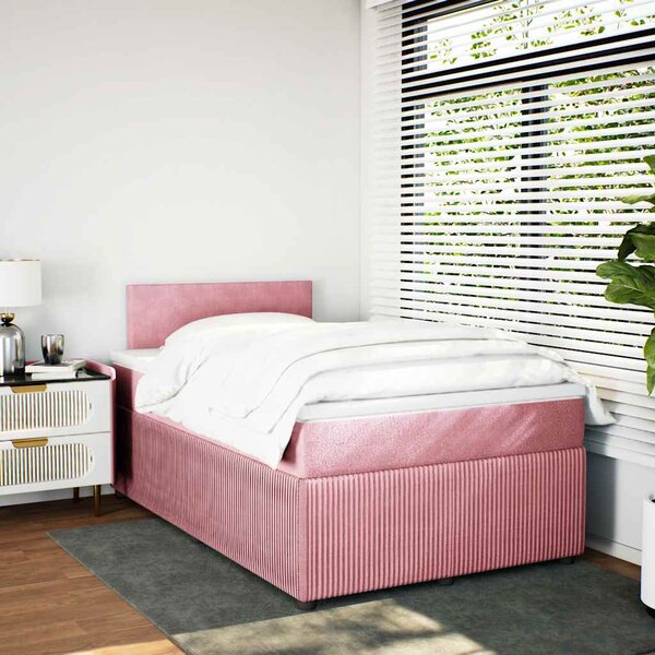 Box spring postel s matrací růžová 120x190 cm samet 3287685