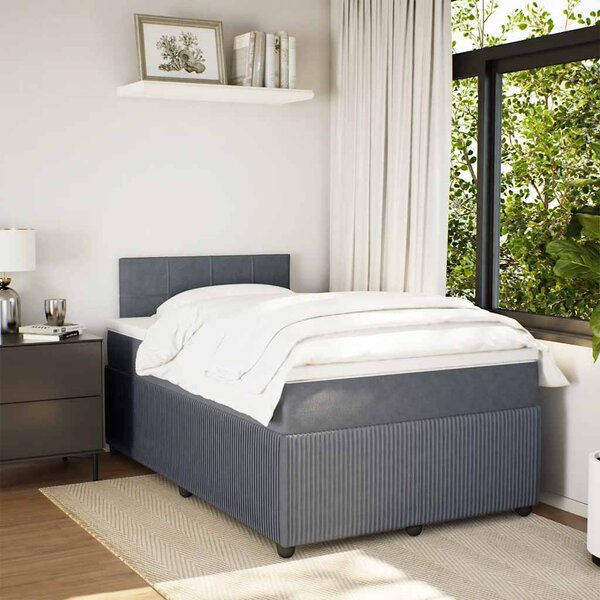 Box spring postel s matrací tmavě šedý 120x190 cm samet 3287687