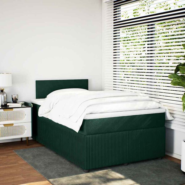 Box spring postel s matrací tmavě zelená 120 x 200 cm samet 3287707
