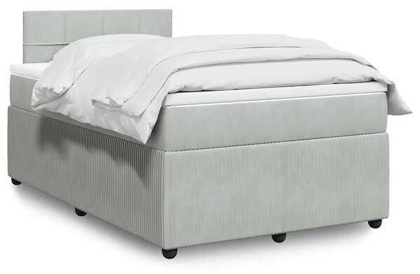 Box spring postel s matrací světle šedá 120x190 cm samet 3287686