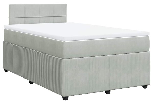 Box spring postel s matrací světle šedá 120x190 cm samet 3287686