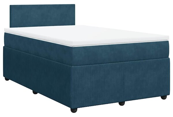 Box spring postel s matrací modrá 120 x 190 cm samet 3287684