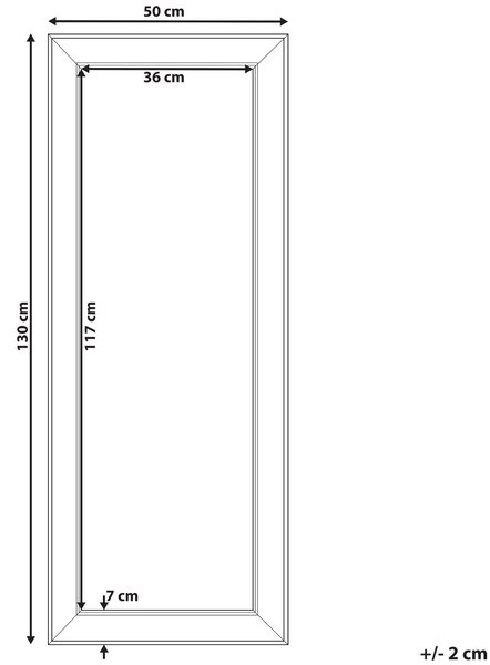 Zrcadlo BUBRY 50 cm 130 cm Stříbrná