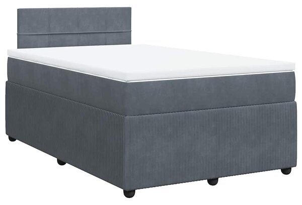 Box spring postel s matrací tmavě šedý 120x190 cm samet 3287687