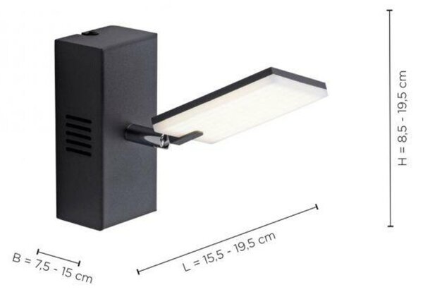 PAUL NEUHAUS PURE-MIRA LED nástěnné svítidlo stmívatelné CCT 2700-5000K černá perleť 9353-18