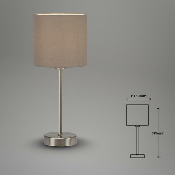 BRILONER Stolní lampa, max. 25 W, 38,5 cm, taupe BRILO 7002-011