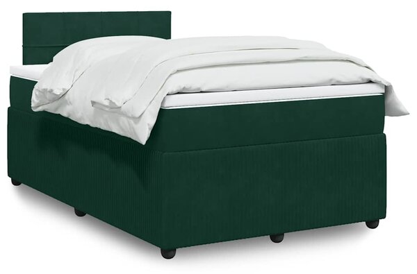 Box spring postel s matrací tmavě zelená 120x190 cm samet 3287689