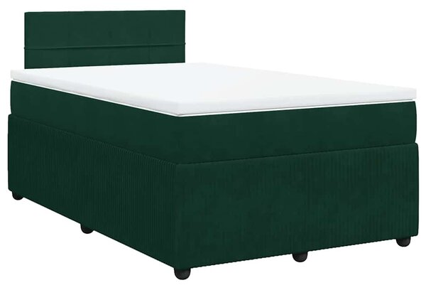 Box spring postel s matrací tmavě zelená 120x190 cm samet 3287689