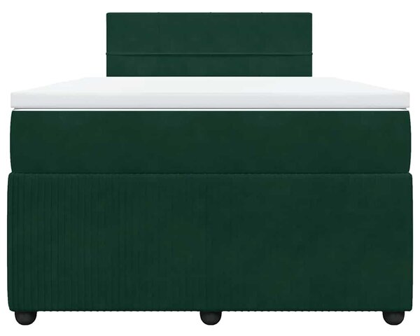 Box spring postel s matrací tmavě zelená 120x190 cm samet 3287689