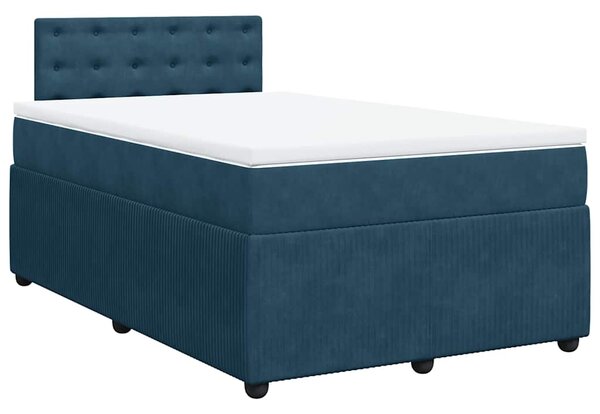 Box spring postel s matrací modrá 120 x 190 cm samet 3287702