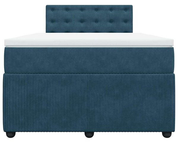 Box spring postel s matrací modrá 120 x 190 cm samet 3287702