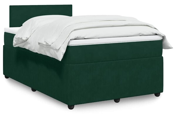 Box spring postel s matrací tmavě zelená 120 x 200 cm samet 3287707
